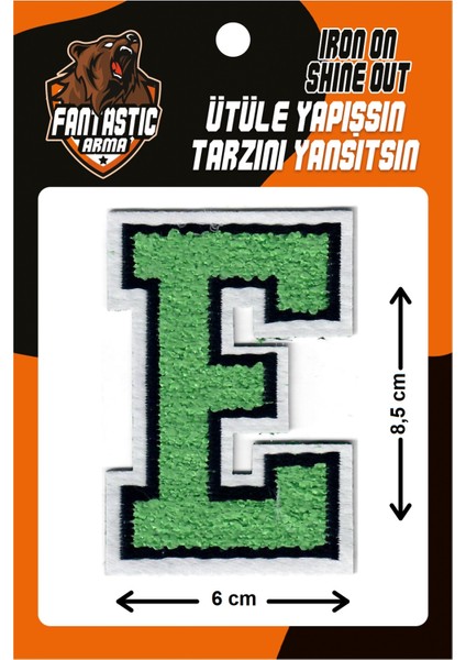 Ütü Ile Yapışan Dokuma Peluş, Kolej, Punch, Harf, Yeşil, E Arma Modeli