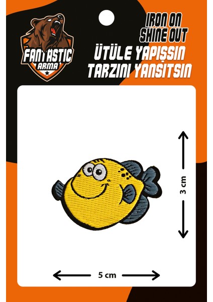 Ütü Ile Yapışan Dokuma Arma Patch, Sarı Balık