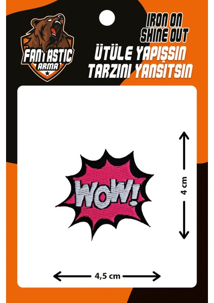 Ütü Ile Yapışan Dokuma Arma Patch, Wow!