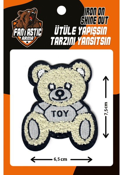 Ütü Ile Yapışan Dokuma Peluş,kolej, Punch Arma Bear, Krem Ayı Modeli