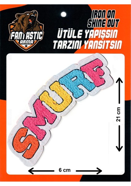 Ütü Ile Yapışan Dokuma Peluş, Kolej, Punch, Smurf, Renkli Arma Modeli