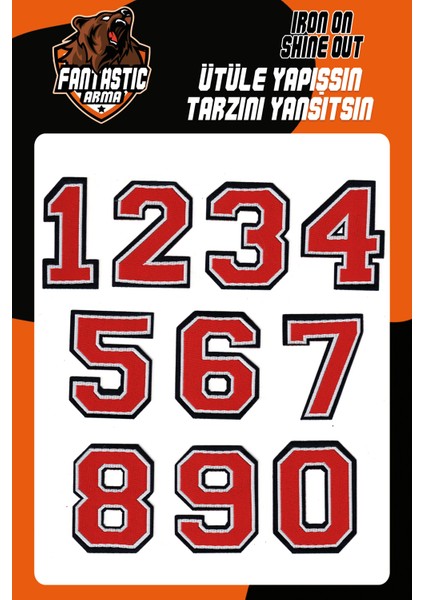 Ütü Ile Yapışan Dokuma Arma Seti Patch Yama Rakam, Renkli Sayılar Modeli