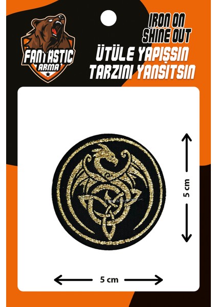 Ütü Ile Yapışan Dokuma Arma Patch, Dragon