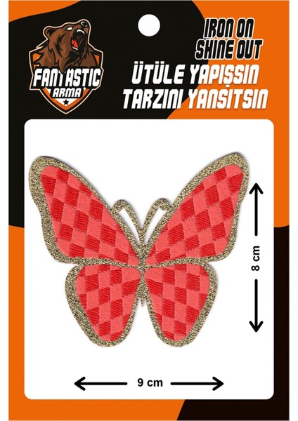 Ütü Ile Yapışan Dokuma Arma, Ev Tekstili, Büyük, Kelebek Modeli