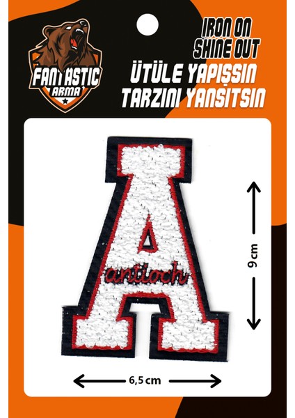 Ütü Ile Yapışan Dokuma Peluş,kolej,punch Arma Harf, Beyaz A Modeli