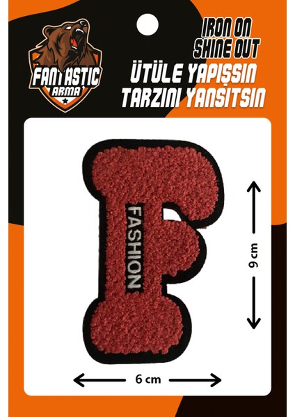 Ütü Ile Yapışan Dokuma Peluş,kolej,punch Arma Harf, Kırmızı F Modeli