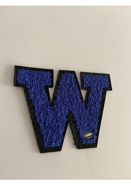 Ütü Ile Yapışan Dokuma Peluş,kolej,punch Arma Harf, Mavi W Modeli fırsatları