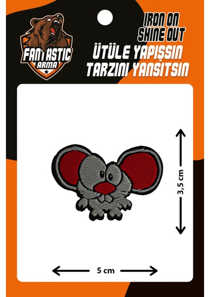 Ütü Ile Yapışan Dokuma Arma Patch, Fare