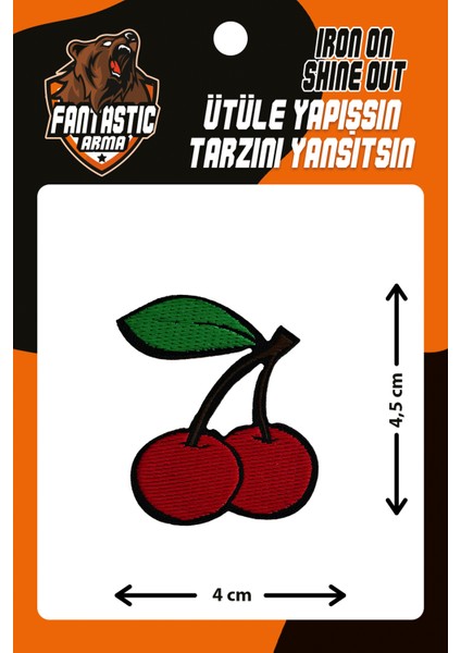 Ütü Ile Yapışan Dokuma Arma Patch, Kiraz