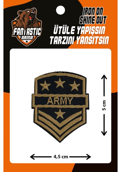Ütü Ile Yapışan Dokuma Arma Patch, Army