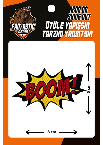 Ütü Ile Yapışan Dokuma Arma Patch, Boom !