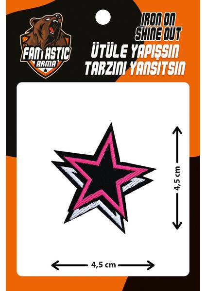 Ütü Ile Yapışan Dokuma Arma Patch, Çift Yıldız