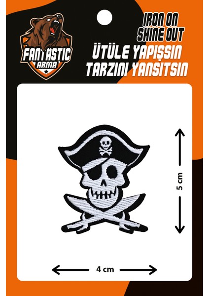 Ütü Ile Yapışan Dokuma Arma Patch, Korsan Kuru Kafa