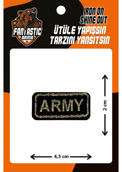 Ütü Ile Yapışan Dokuma Arma Patch, Army