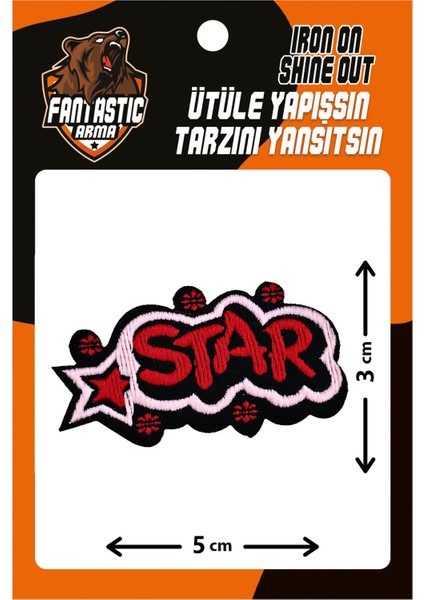 Ütü Ile Yapışan Dokuma Arma Patch, Star