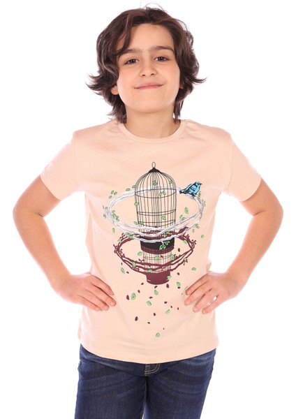 Toontoy Erkek Çocuk Kafes Baskılı Tişört