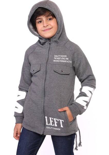 Toontoy Erkek Çocuk Kapüşonlu Baskılı Hırka