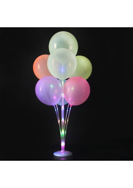 Pilli Fonksiyonlu Rgb Peri LED Işıklı 7 Li Balon Standı