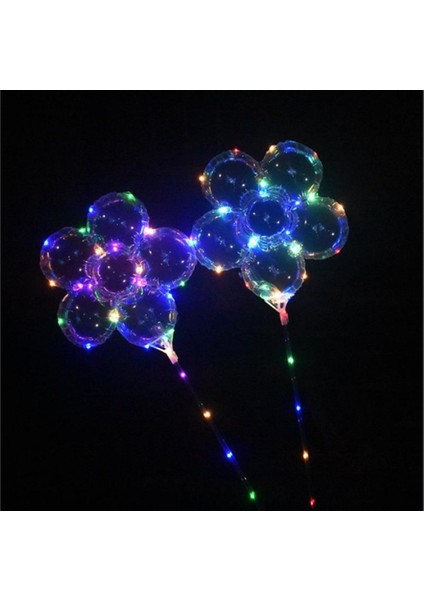 3 M LED Şeffaf Çiçekli Balon Çubuklu Full Set Isıklı Balon fiyatları