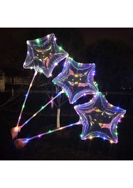 3 M LED Şeffaf Balon Yıldızlı Çubuklu Full Set Ledli Balon fiyatları