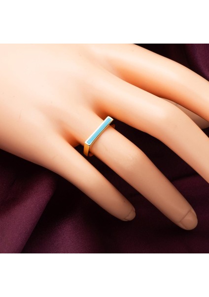 Sarı Altın 14 Ayar Mineli Yüzük