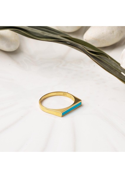 Sarı Altın 14 Ayar Mineli Yüzük modelleri