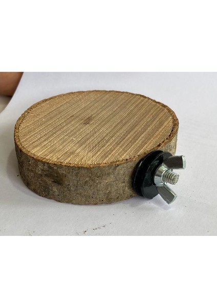2 Adet Fırınlanmış Doğal Ahşap Kütük Tünek - Kuş Tüneği (2'li Paket)