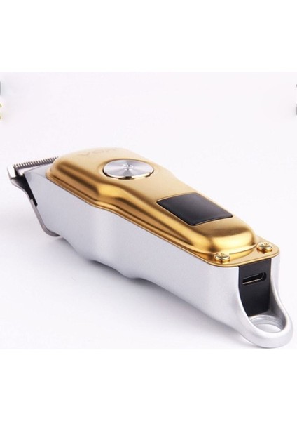 LED Göstergeli T Bıçak Metal Saç Sakal Ense Vücut Tıraş Makinesi USB Girişli