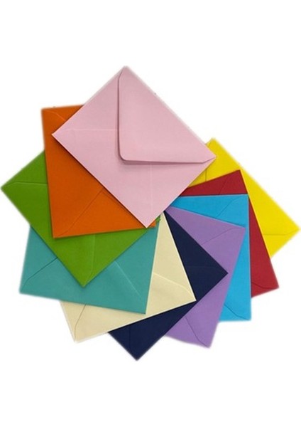 Renkli Zarf 10 Lu Küçük 7x9 cm