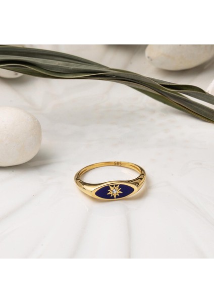 14 Ayar Özel Yıldız Tasarım Altın Yüzük modelleri