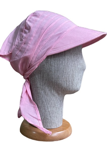 Bağlamalı Safari Kadın Şapkası Eşarplı Şapka Plaj Şapkası Siperli Bandana Şapka