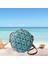 Crossbody Çanta Kadınlar Lady Yuvarlak Bambu Yaz Dokuma Plaj Omuz Çantası Mavi (Yurt Dışından) 3