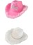 2pcs Cowgirl Hat Kadınlar Için Kadın Bayanlar Kostüm Tavuk Parti Aksesuarları Beyaz+Pembe (Yurt Dışından) 1