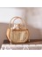 El Dokuma Rattan Çanta Gündelik Tote Tatil Plaj Çantası Hasır Sepetler Yarım Daire (Yurt Dışından) 5