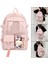 Yan Cepli Sevimli Sırt Çantası Okul Çantası Seyahat Kadın Dizüstü Bilgisayar Gündelik Hediye Pembe Seyahat (Yurt Dışından) 4