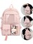 Yan Cepli Sevimli Sırt Çantası Okul Çantası Seyahat Kadın Dizüstü Bilgisayar Gündelik Hediye Pembe Seyahat (Yurt Dışından) 5