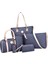 6 Adet Çanta Seti Üst Kolu Tote Crossbody Çanta Omuz Çantaları Bayan Koyu Mavi Için Set (Yurt Dışından) 3
