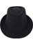 Yapılandırılmış Gangster Trilby Kumaşlı Klasik Manhattan Şapkası -, 58CM Siyah (Yurt Dışından) 2