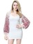 Kadın Şifon Uzun Kollu Shrug Cape Battaniye Wrap Panço Şal Şal Tops Şarap Kırmızı Çiçek (Yurt Dışından) 2