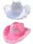 2x Tüy Kovboy Şapkalar Şapka Brim Kostüm Pembe+Beyaz 38X35CM (Yurt Dışından) 2