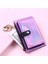 Women Cüzdan Bifold Para Cep Kartı Tutucu Çanta Keychain Mor (Yurt Dışından) 3