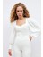 Balon Kol Crop Bluz - Ekru 2