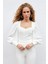 Balon Kol Crop Bluz - Ekru 4