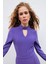 Sırt Detaylı Bodysuit Bluz - Mor 4