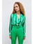 Kruvaze Yaka Çizgili Bluz - Yeşil 1