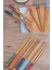 Tilbe Home 20 Çift Bambu Chopstick Desenli Yıkanabilir Kore Çin Yemek Çubuğu El Yapımı Doğal Ahşap Sushi Çubuk 2