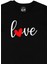 Love Aşk Kalpli Siyah Tişört 2