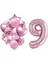 Pembe 9 Yaş Folyo Balon Set 1