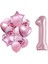 Pembe 1 Yaş Folyo Balon Set 1