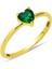 14 Ayar Yeşil Kalp Taşlı Altın Yüzük 1